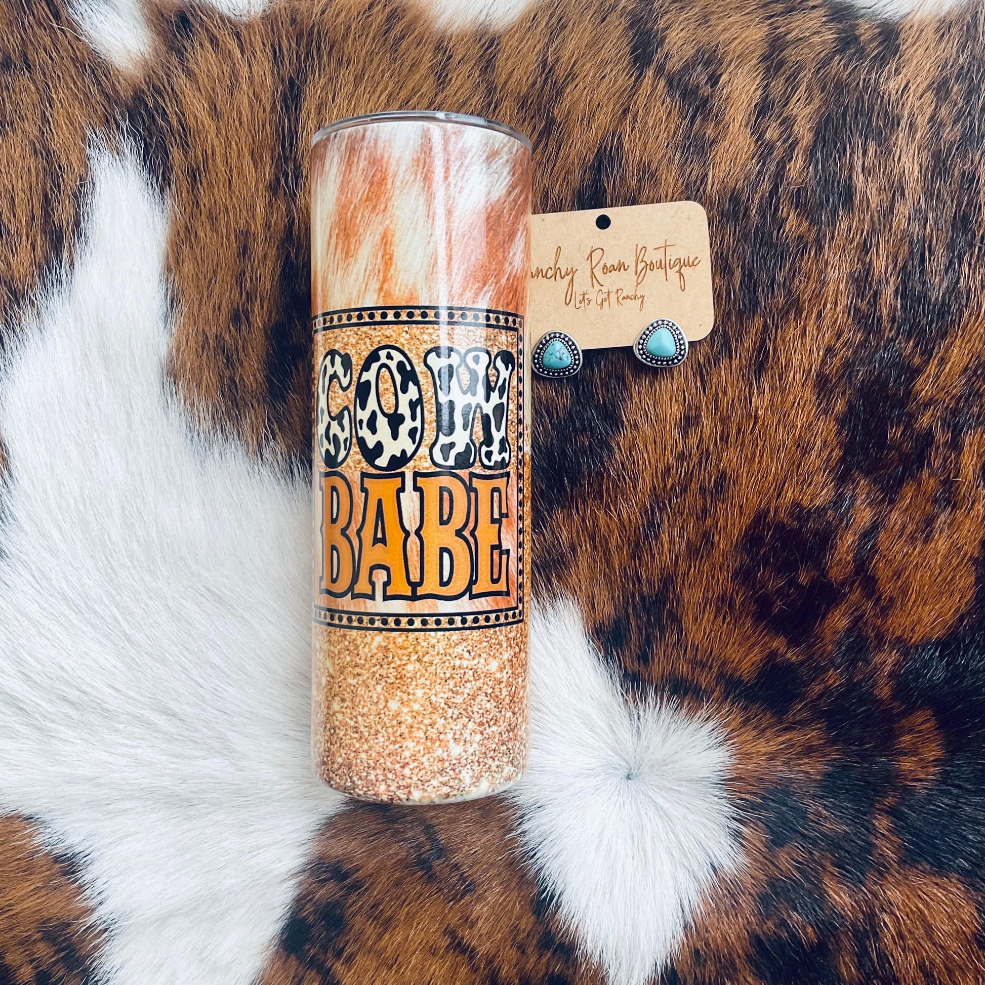 Cow Babe Western 20oz Shimmer Skinny Tumbler - Ranchy Roan Boutique 