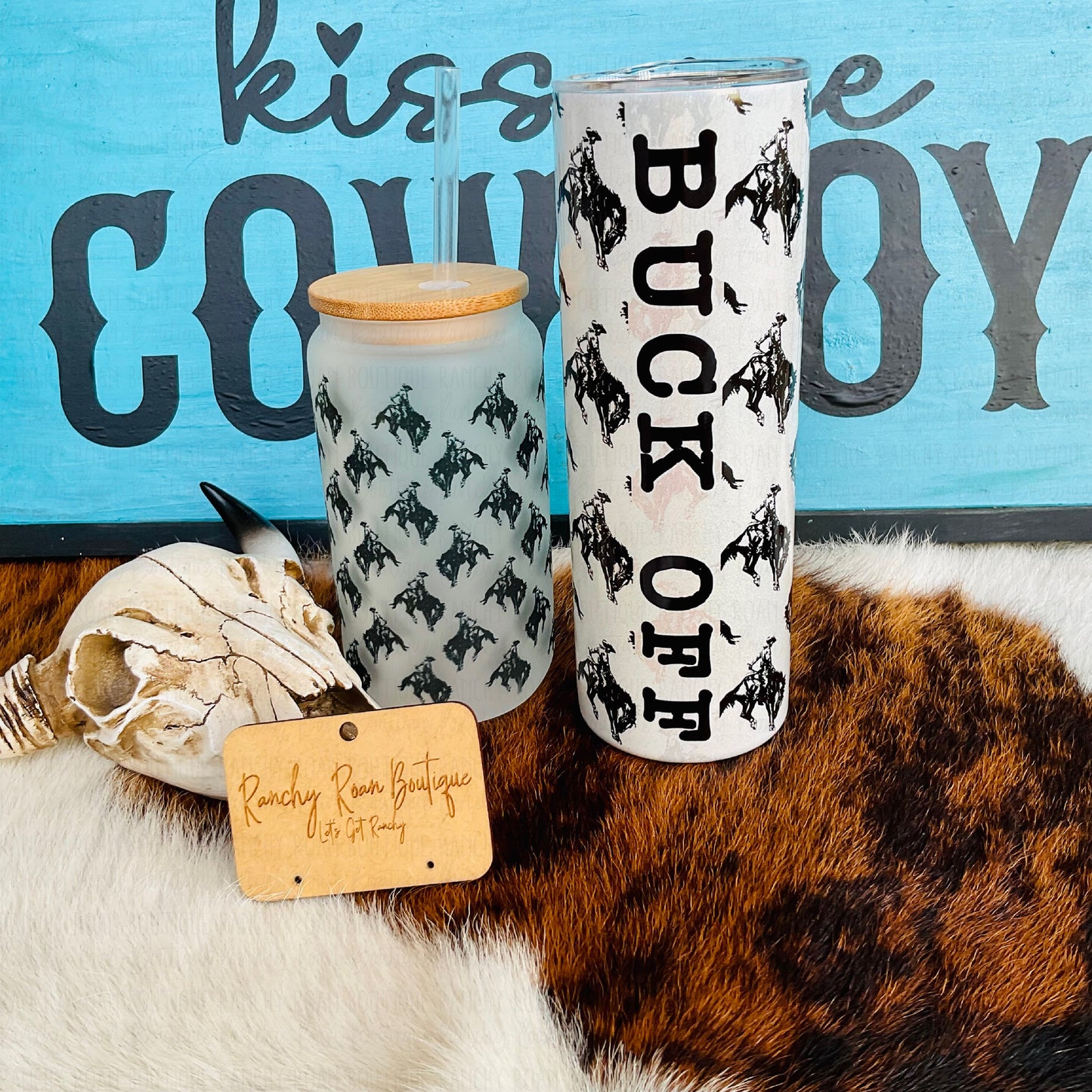 Buck off Bronc Rodeo 20oz Skinny Tumbler - Ranchy Roan Boutique 