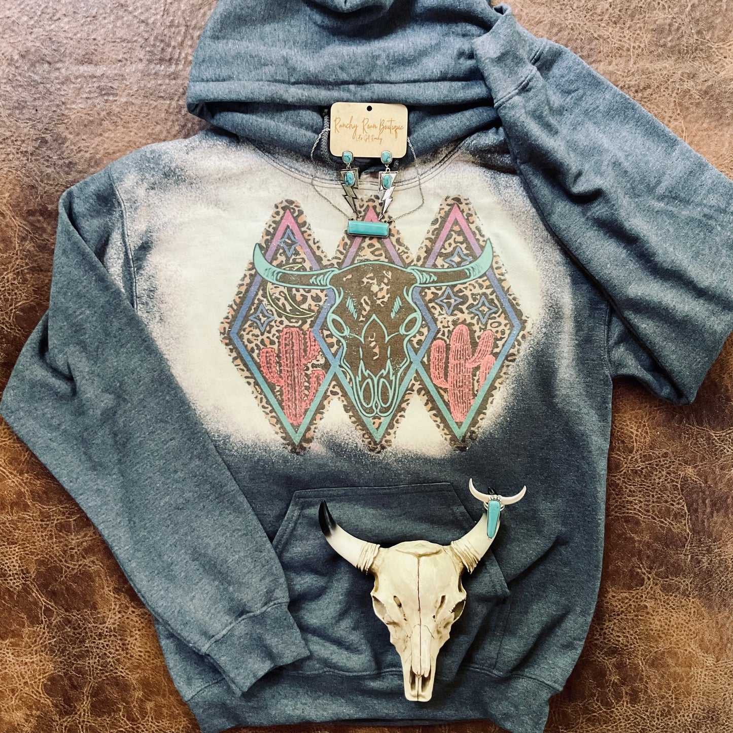 Neon Bull Western Hoodie - Ranchy Roan Boutique 