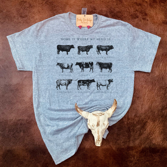 Home is Where My Herd Is Tee - Ranchy Roan Boutique 