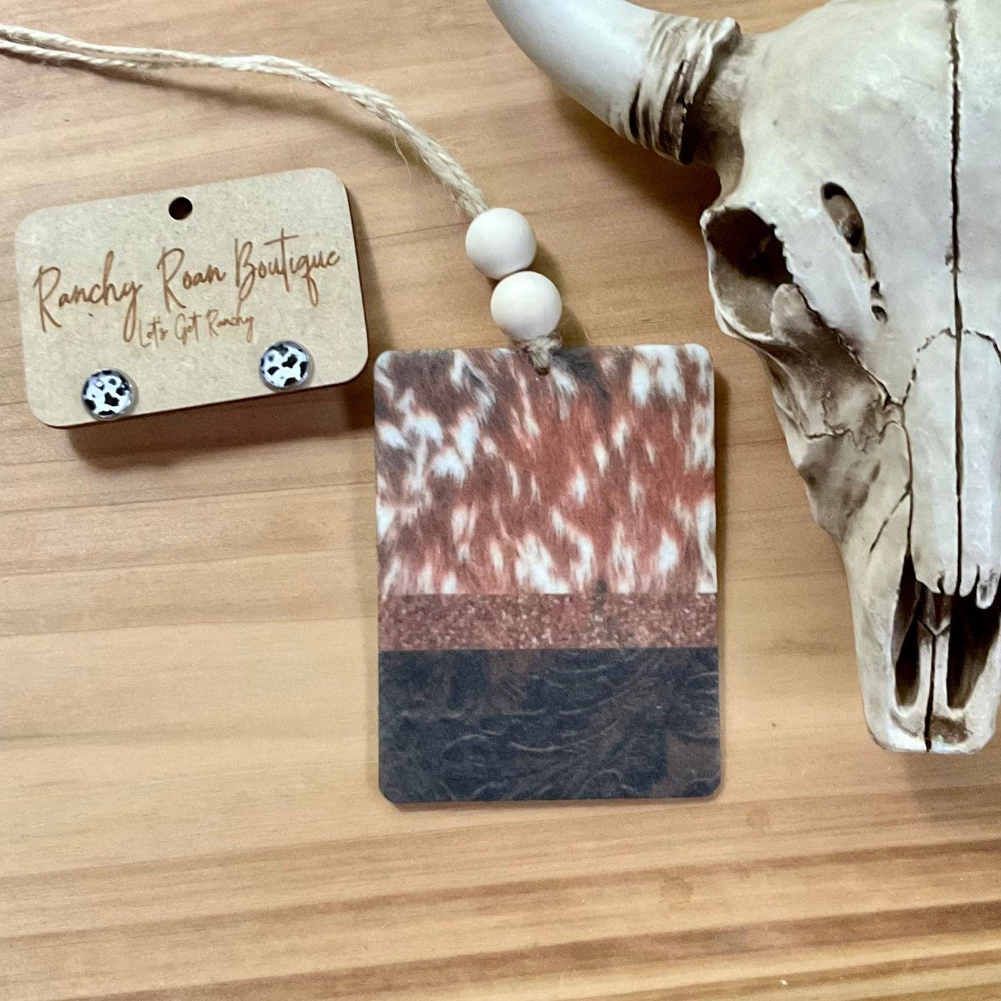 Cowhide & Leather Freshie - Ranchy Roan Boutique 