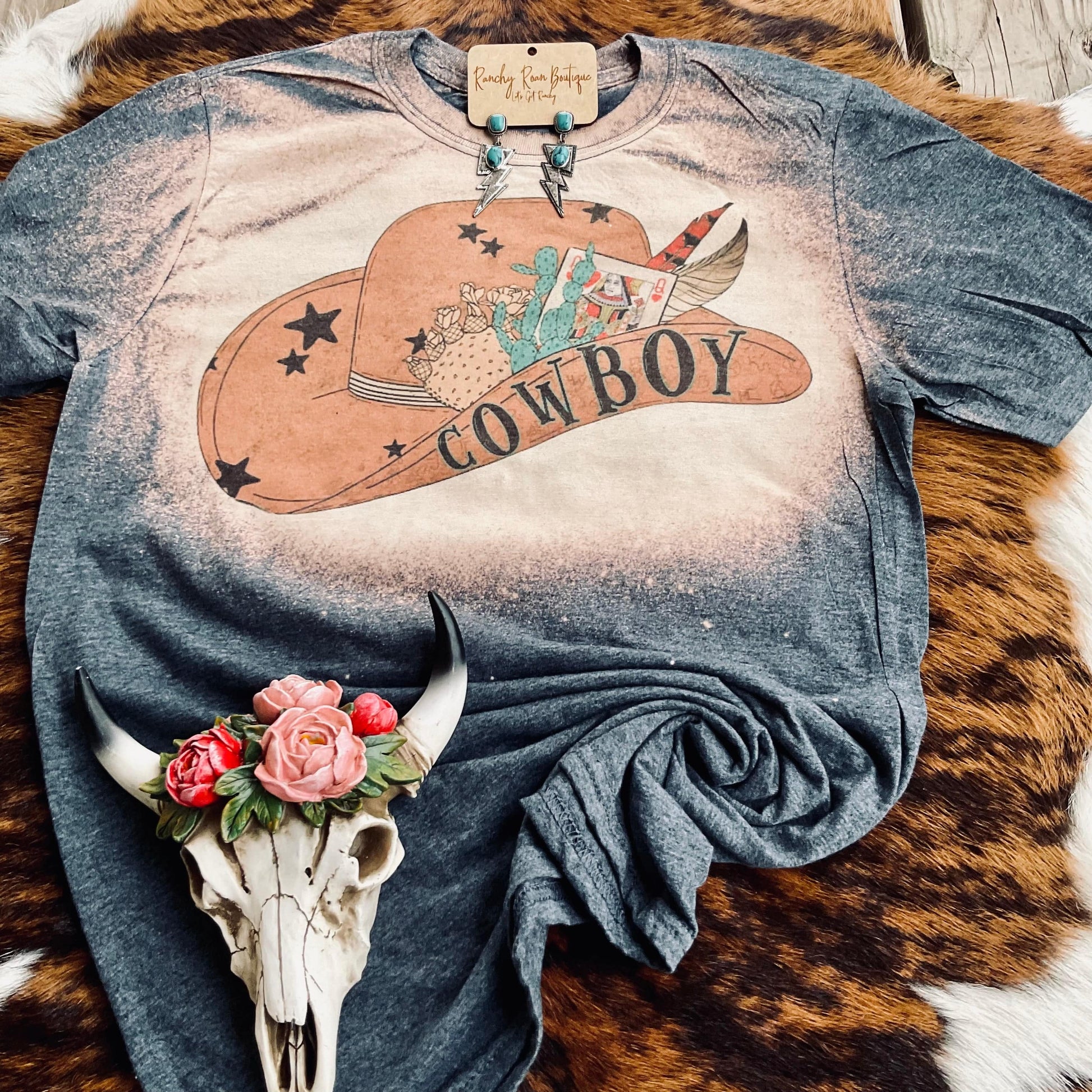 Western Hat Tee - Ranchy Roan Boutique 