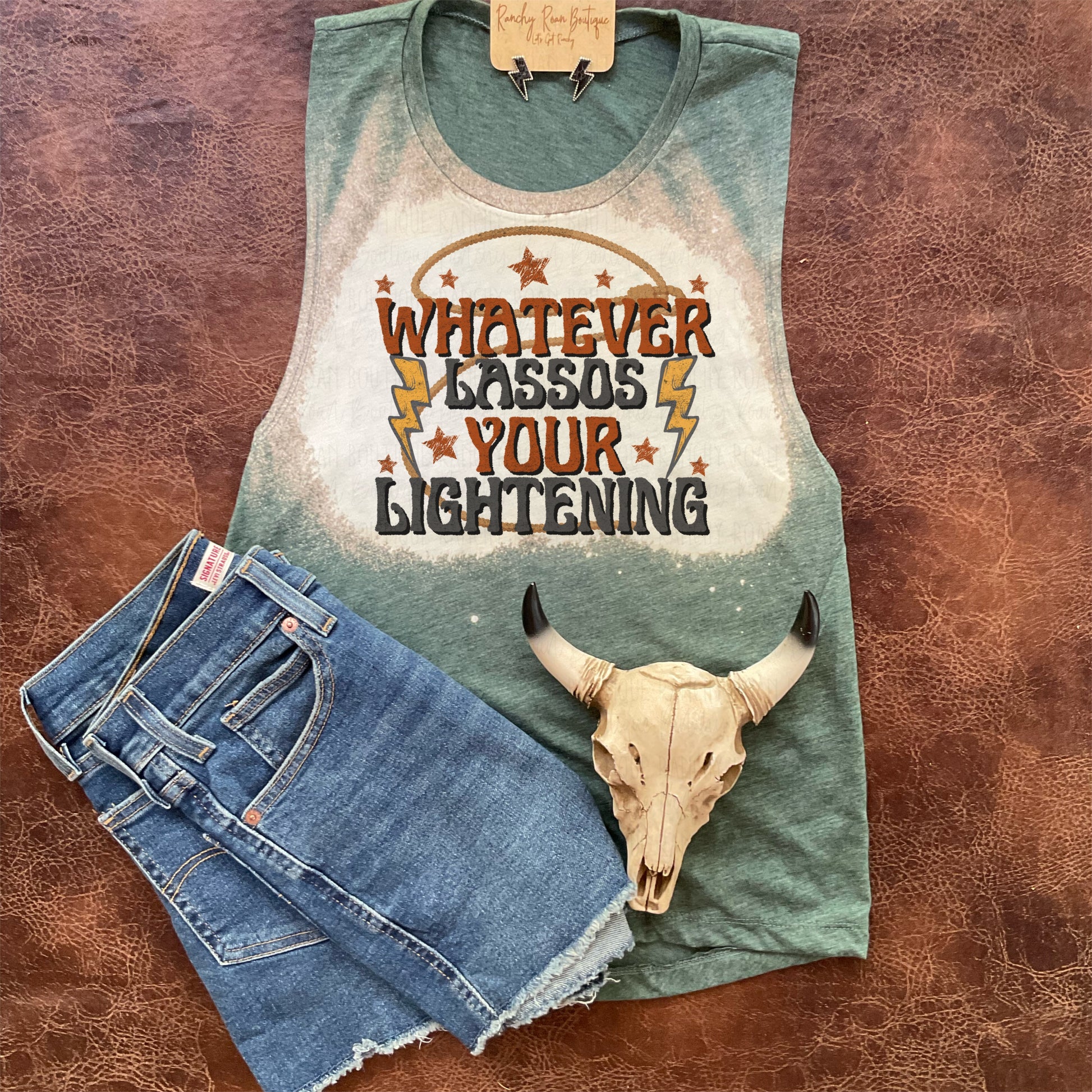 Whatever Lasso Your Lightening Tank - Ranchy Roan Boutique 