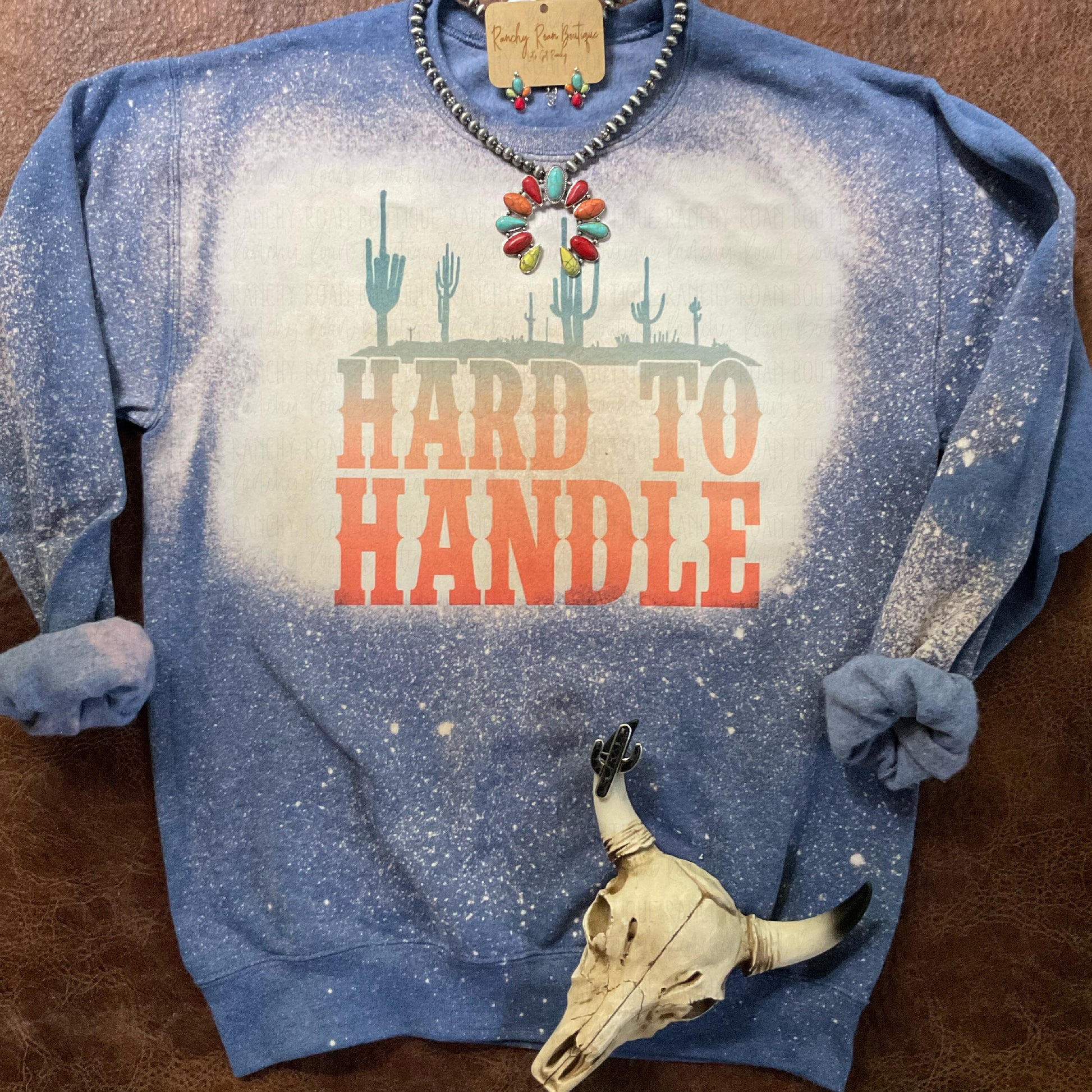 Hard to Handle Cactus Sweatshirt - Ranchy Roan Boutique 