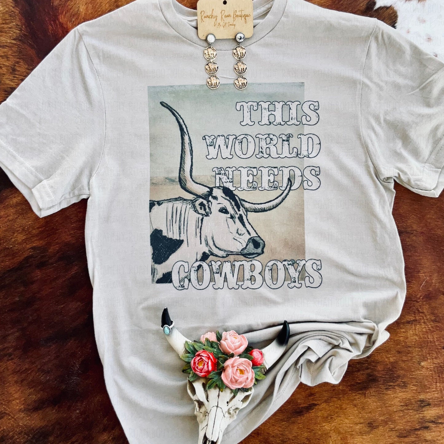 Desert Cowboy Tee - Ranchy Roan Boutique 