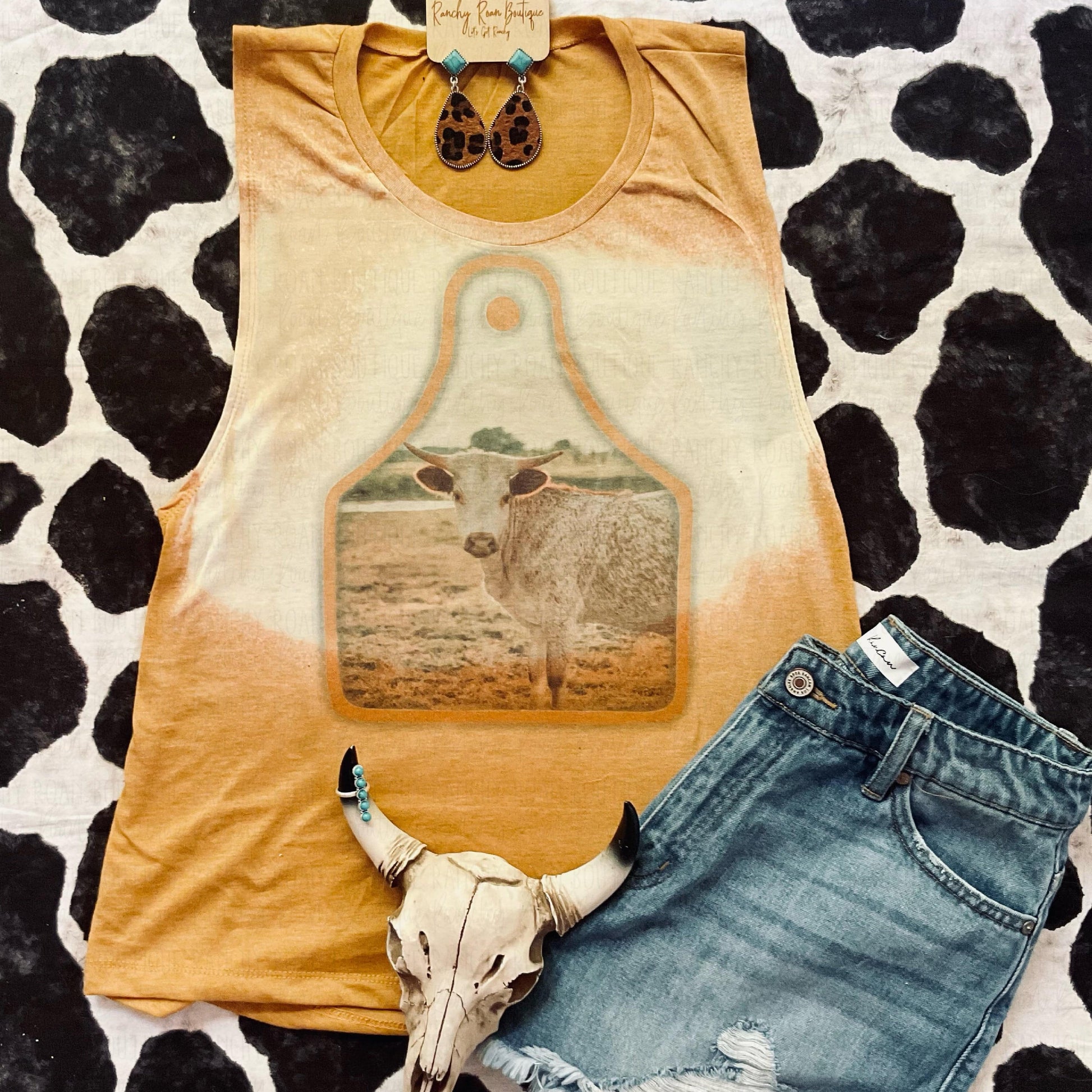 Sunset Longhorn Tank - Ranchy Roan Boutique 