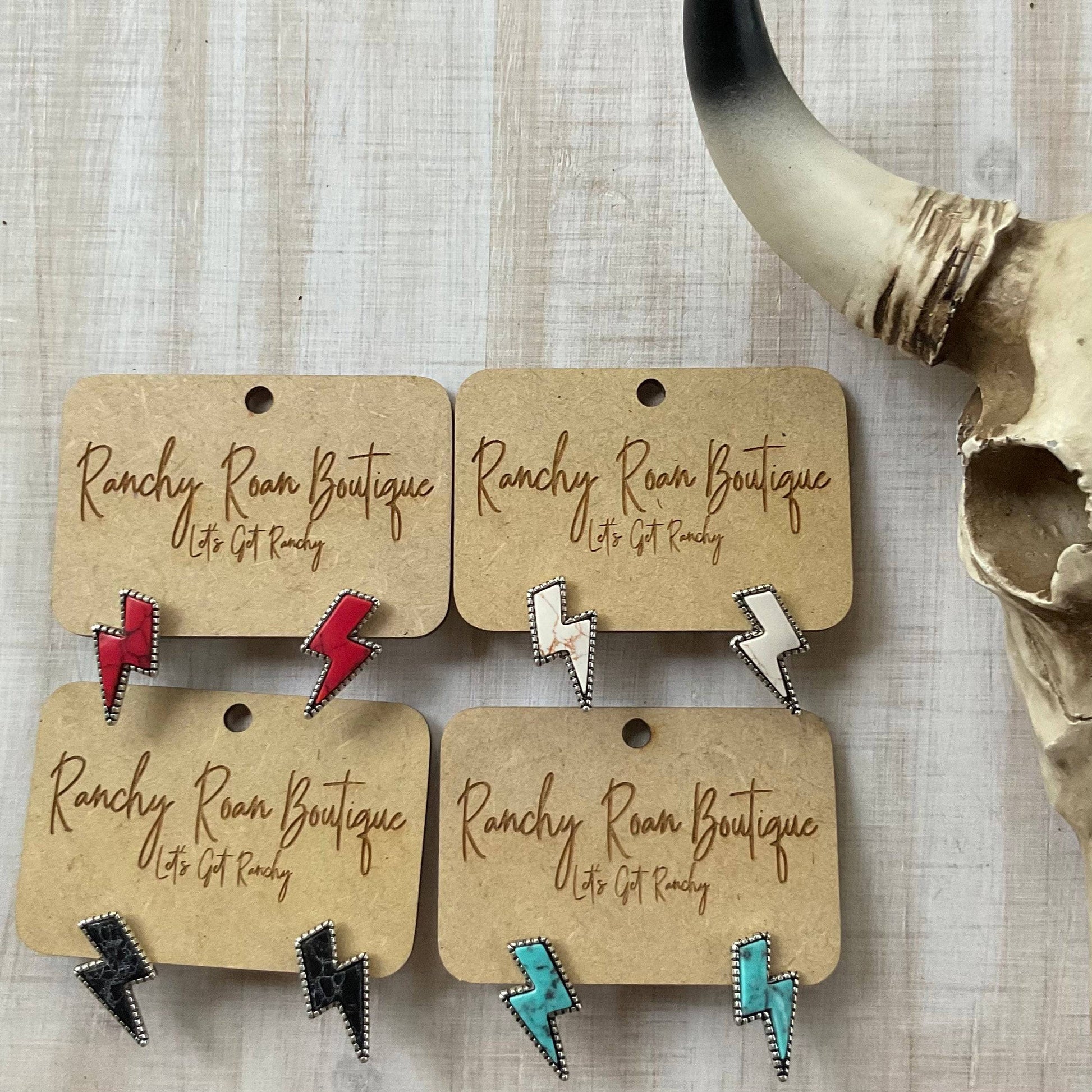 Thunder Bolt Stud Earrings - Ranchy Roan Boutique 