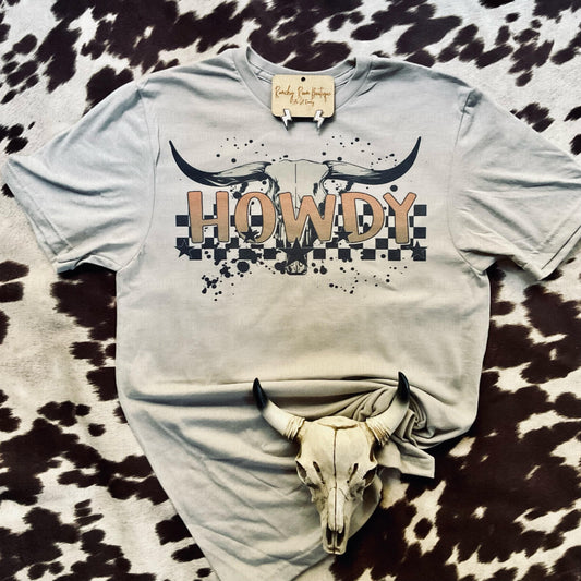 Howdy Skull Western Tee - Ranchy Roan Boutique 