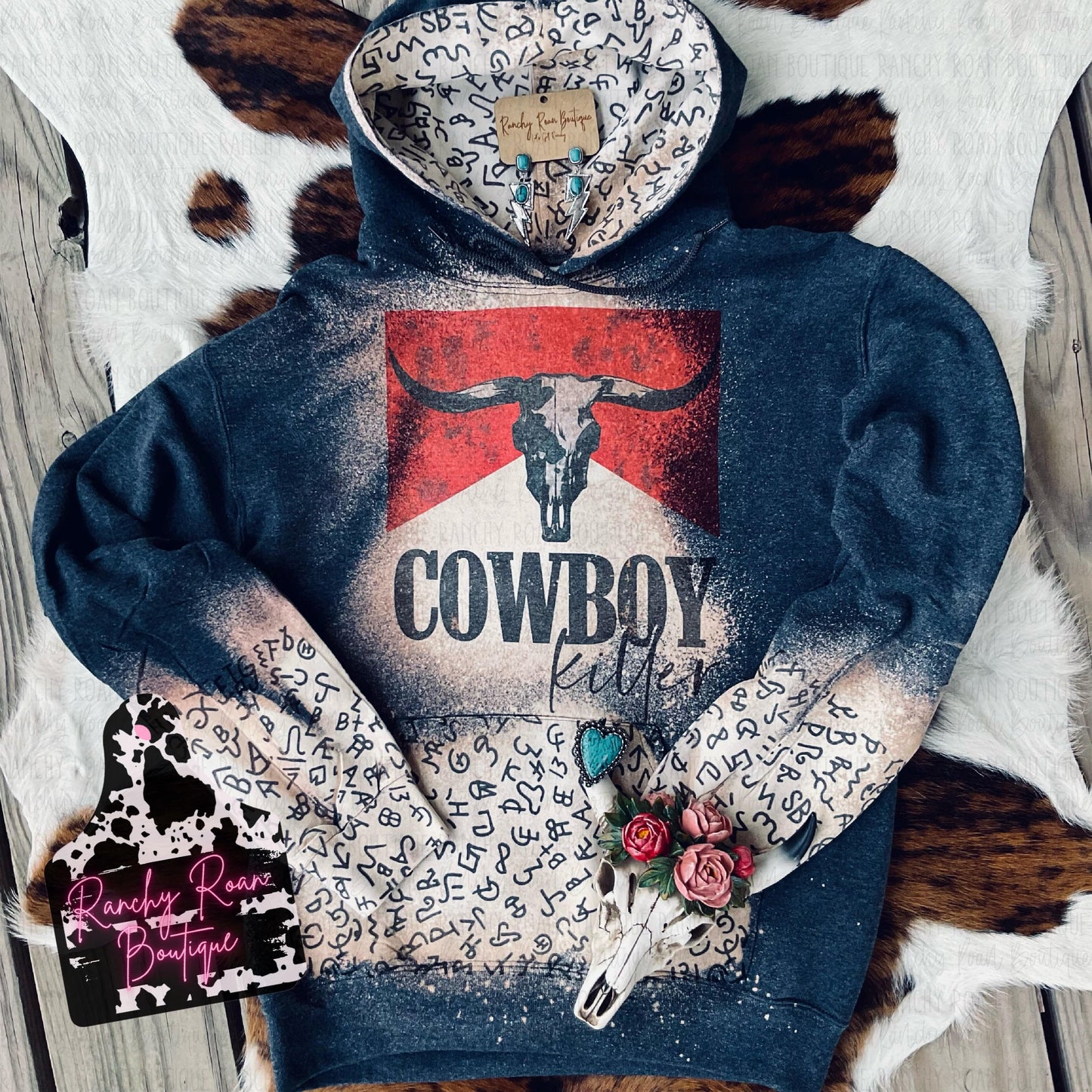 Branded Cowboy Killer Hoodie - Ranchy Roan Boutique 