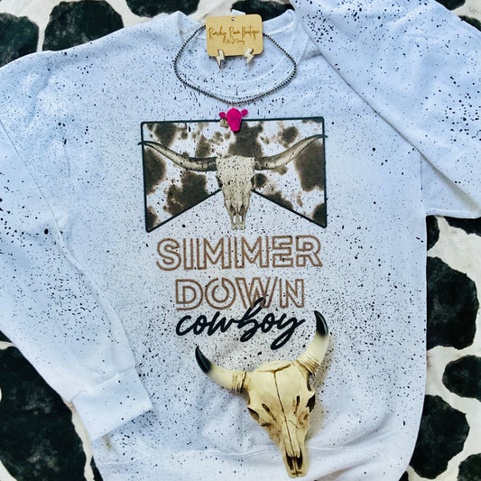 Shimmer Down Cowboy Sweatshirt - Ranchy Roan Boutique 