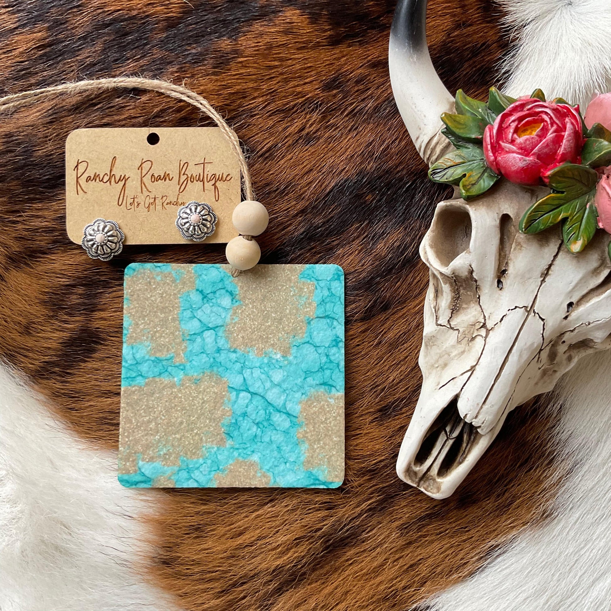 Stone Turquoise Gold Freshie - Ranchy Roan Boutique 