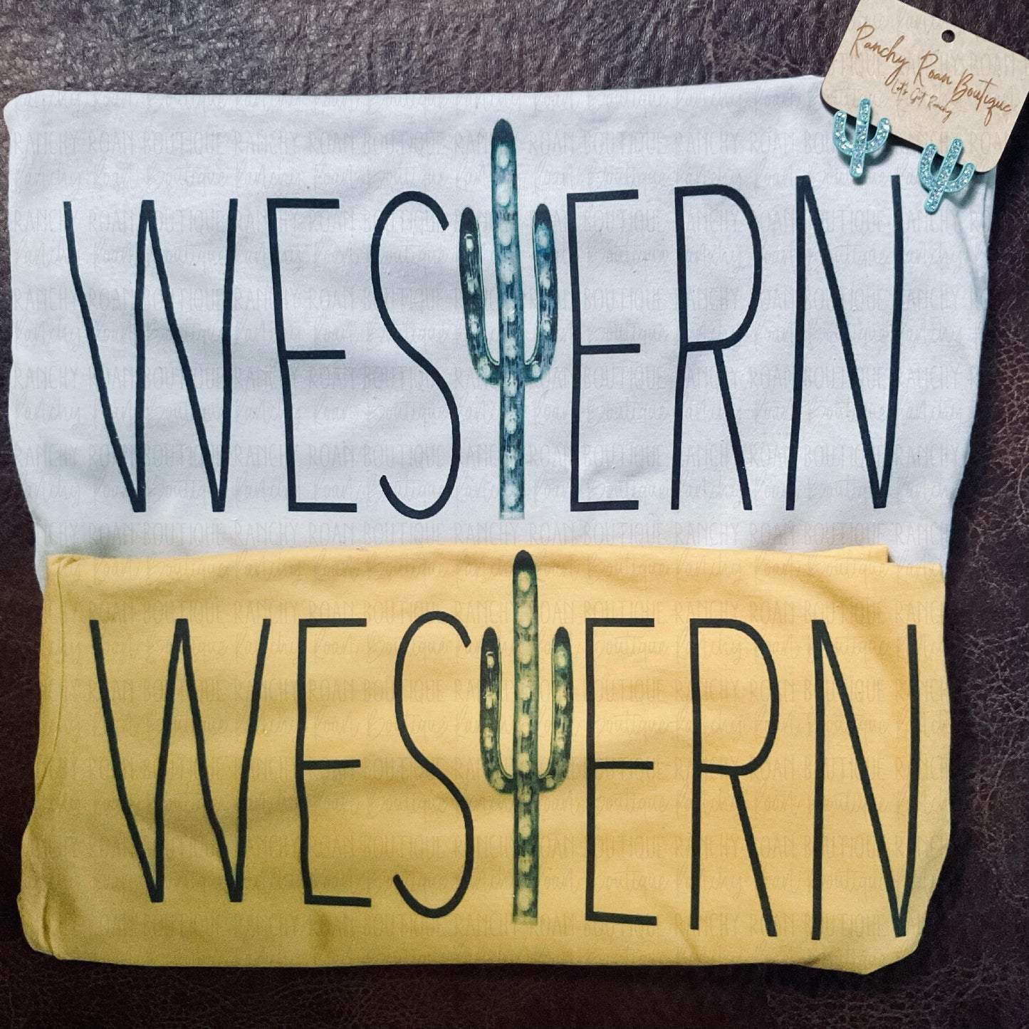 Western Cactus  Tee - Ranchy Roan Boutique 