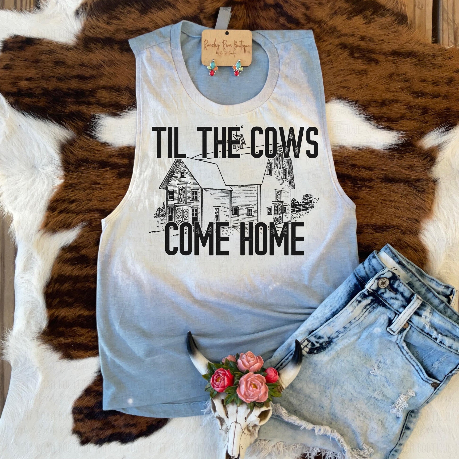 Till the Cows Come Home Festival Muscle Tank - Ranchy Roan Boutique 