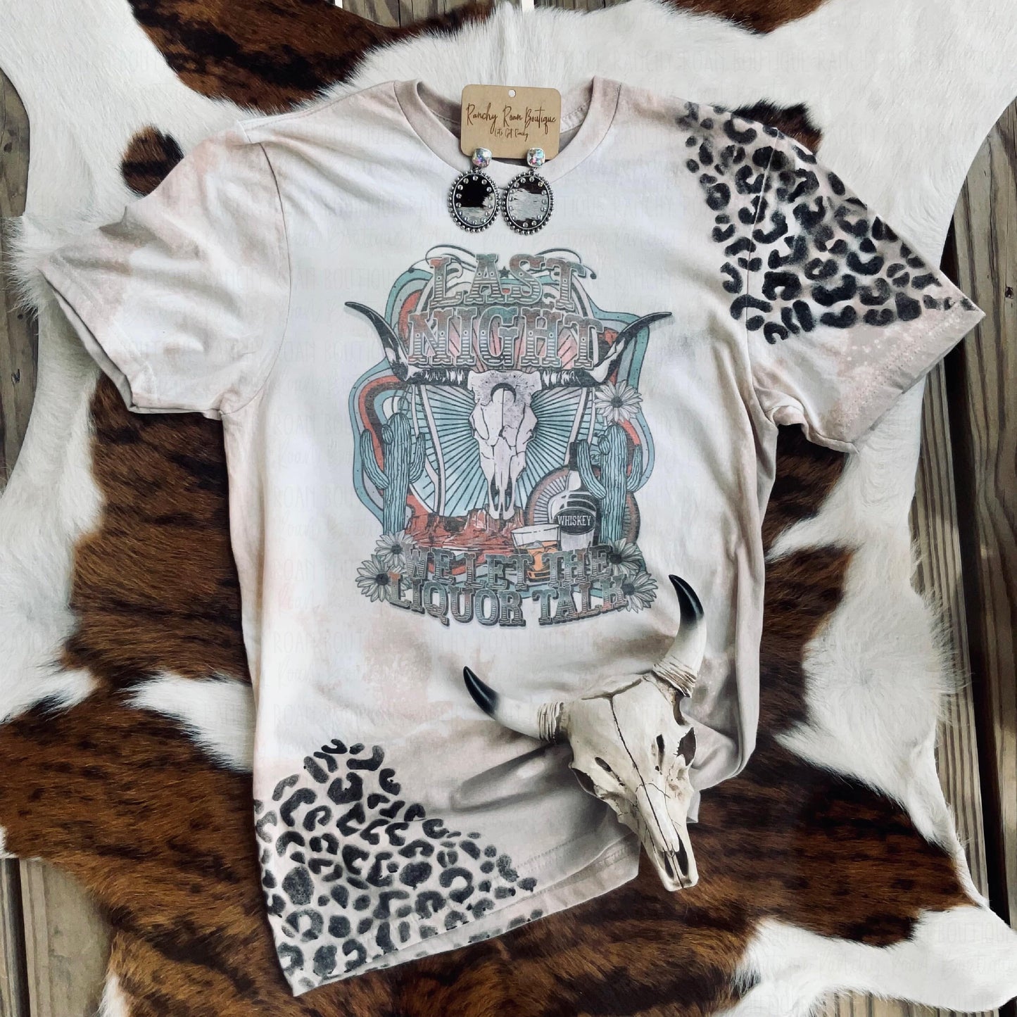 Last Night Leopard Western Tee - Ranchy Roan Boutique 