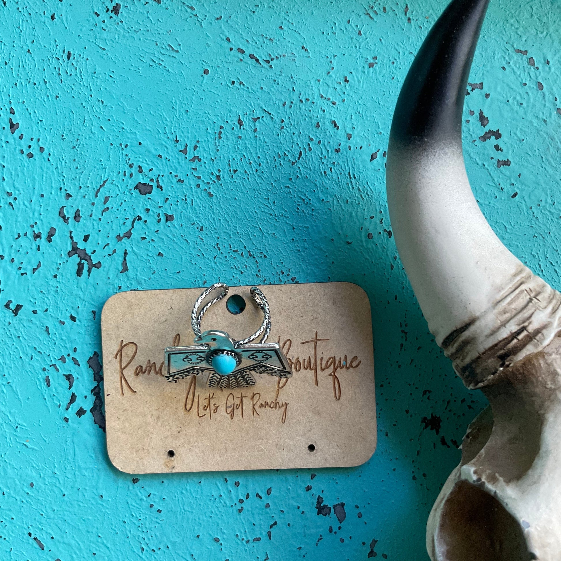 Thunderbird Stone Adjustable Ring - Ranchy Roan Boutique 