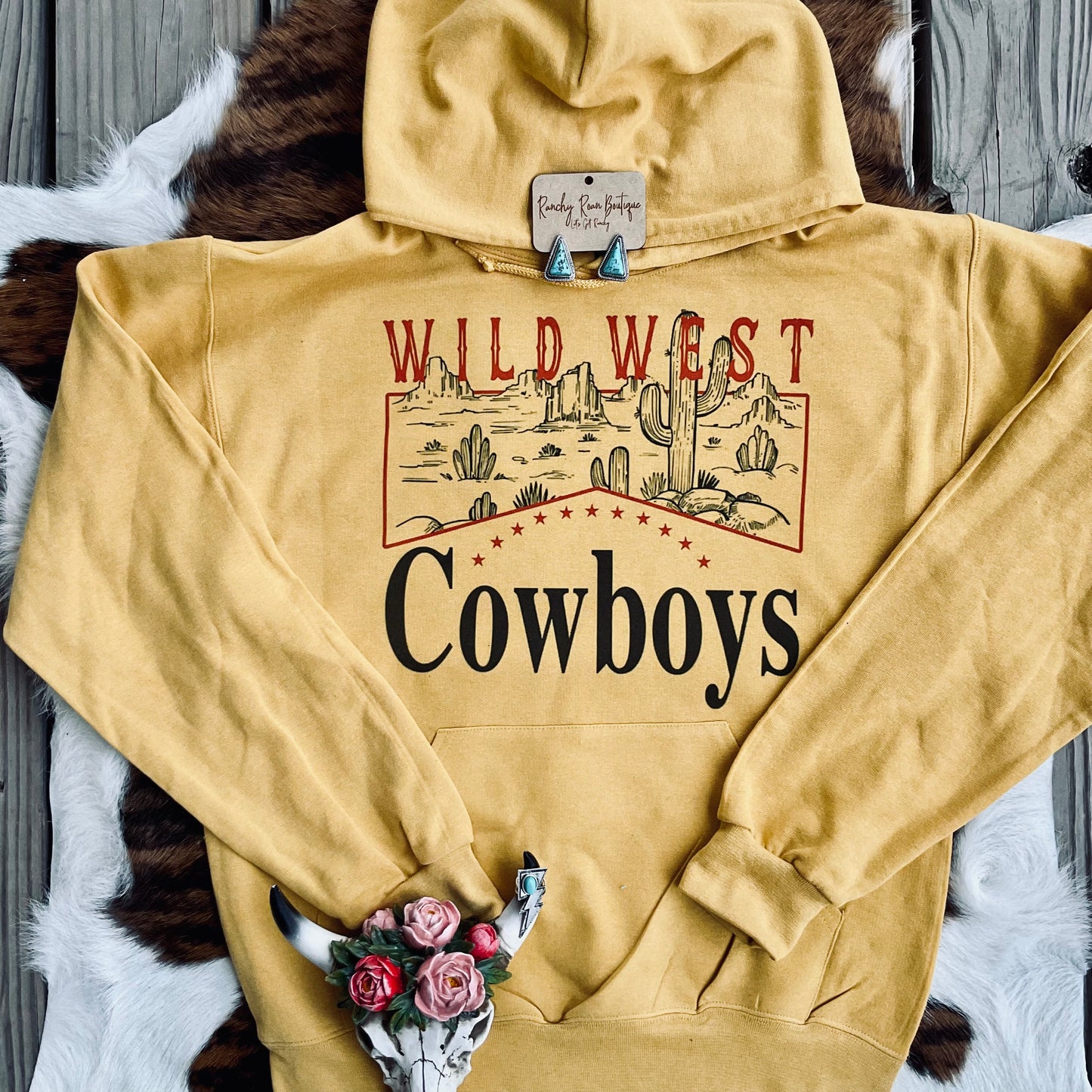 Wild West Cowboy Hoodie - Ranchy Roan Boutique 