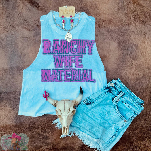 Ranchy Wife Material Neon Crop - Ranchy Roan Boutique 