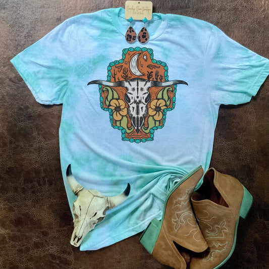 Sunflower Boho Western Steer Tee - Ranchy Roan Boutique 