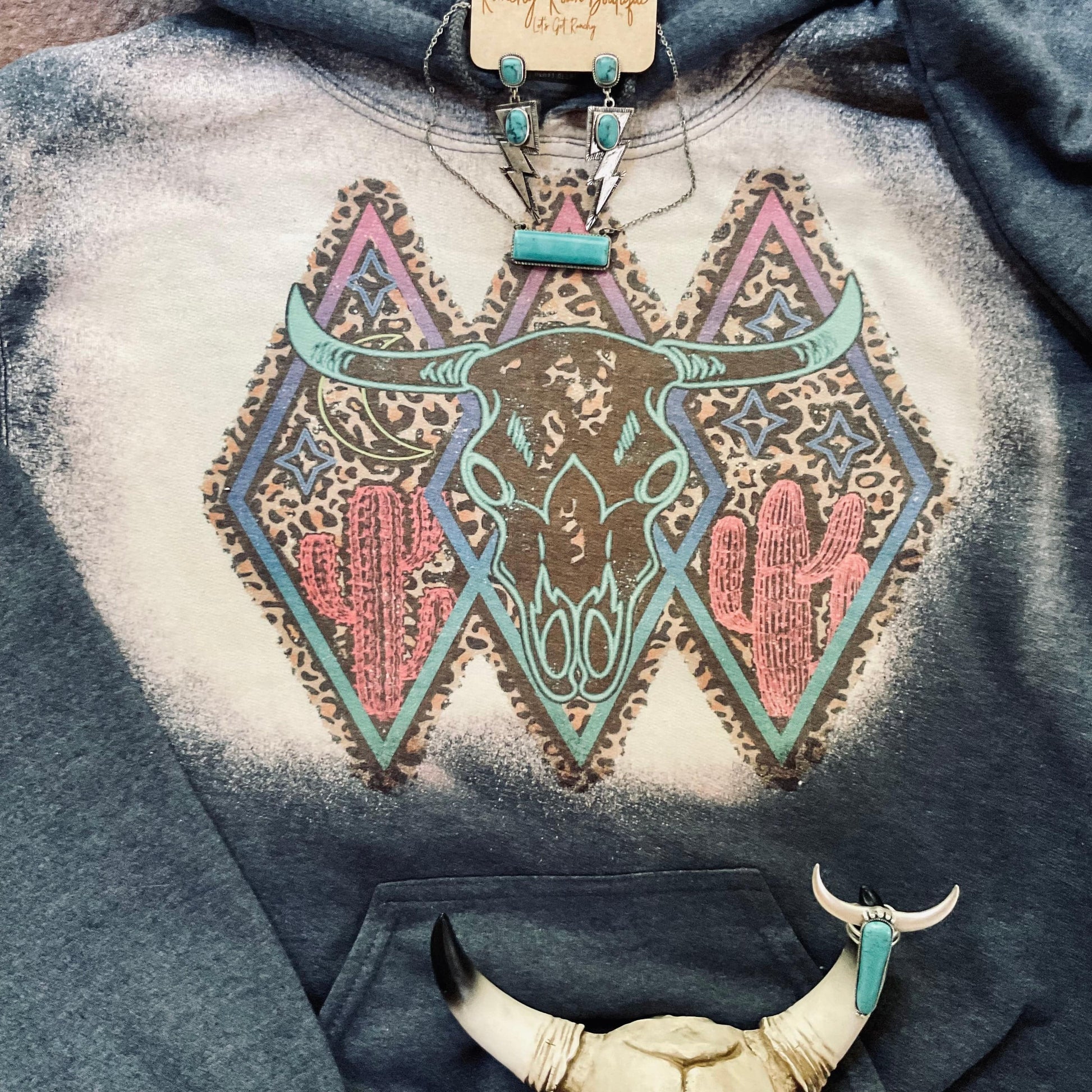 Neon Bull Western Hoodie - Ranchy Roan Boutique 