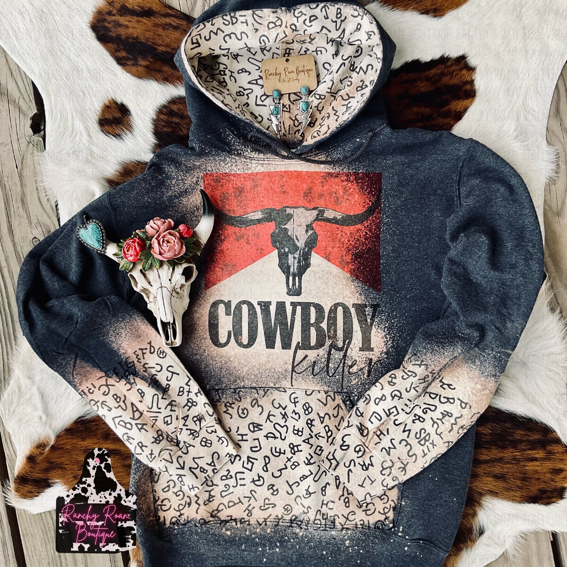 Branded Cowboy Killer Hoodie - Ranchy Roan Boutique 