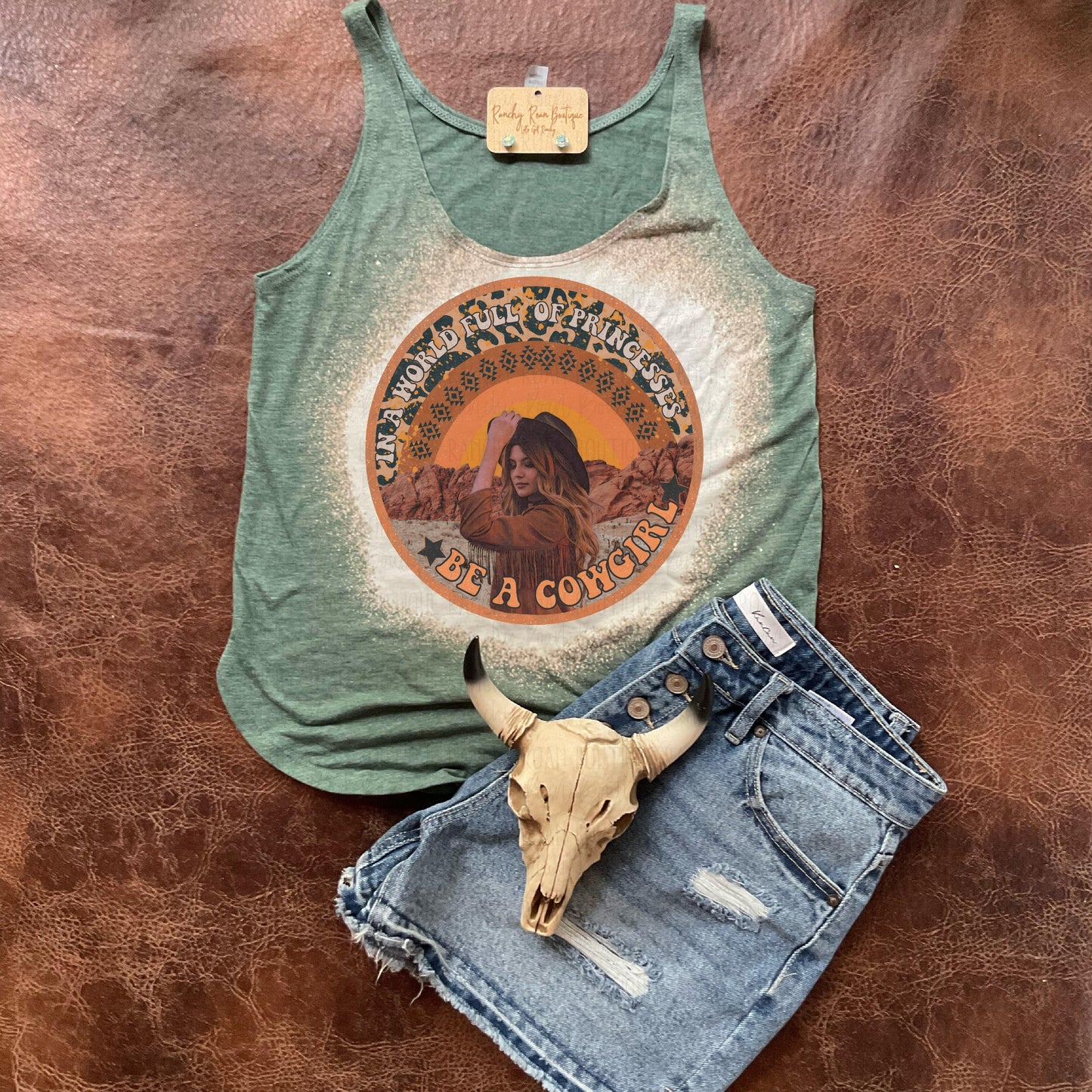 In A World Full Princesses Be A Cowgirl Festival Tank - Ranchy Roan Boutique 