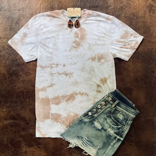 Sand Tie Dyed Blank Tee - Ranchy Roan Boutique 