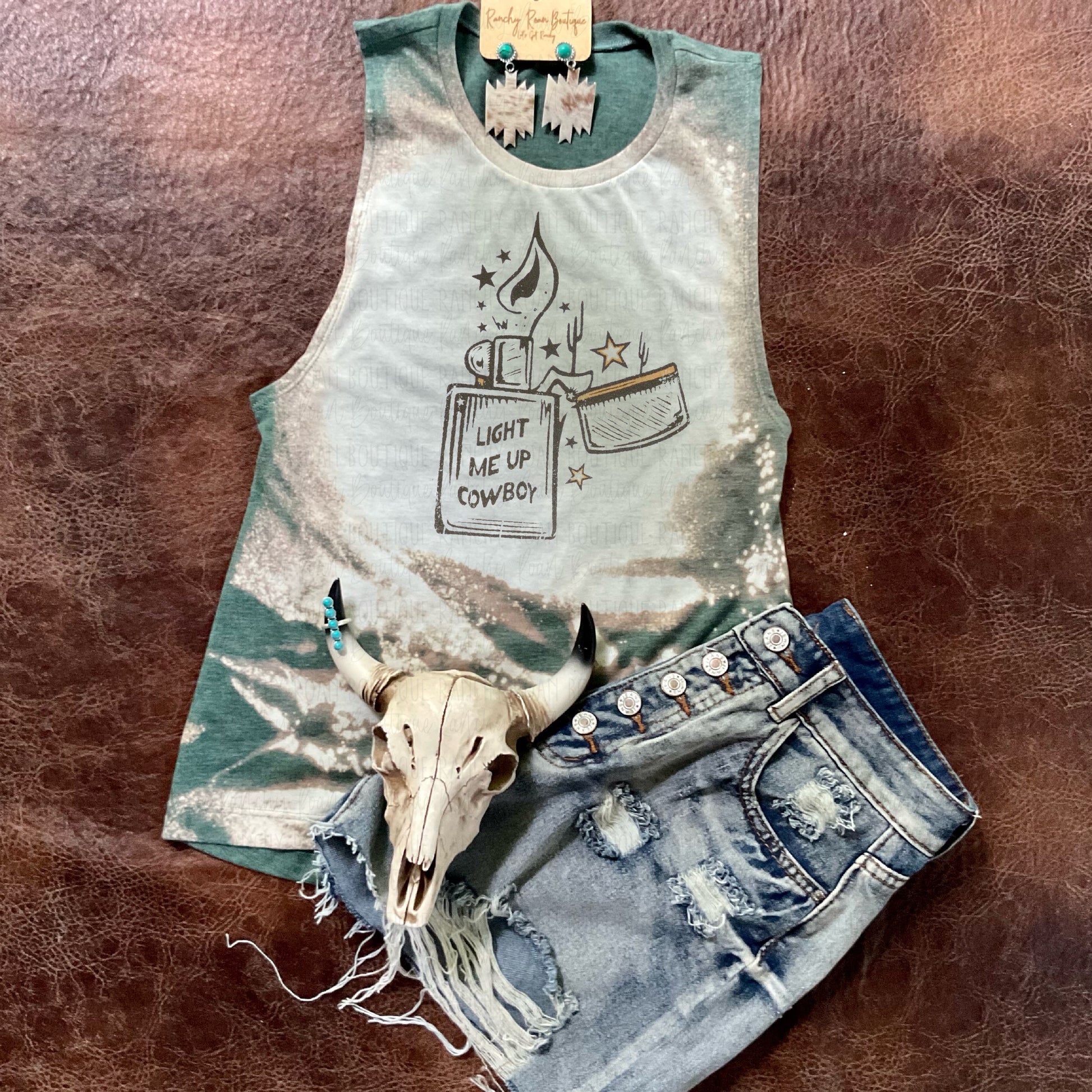 Light Me Up Cowboy Festival Muscle Tank - Ranchy Roan Boutique 