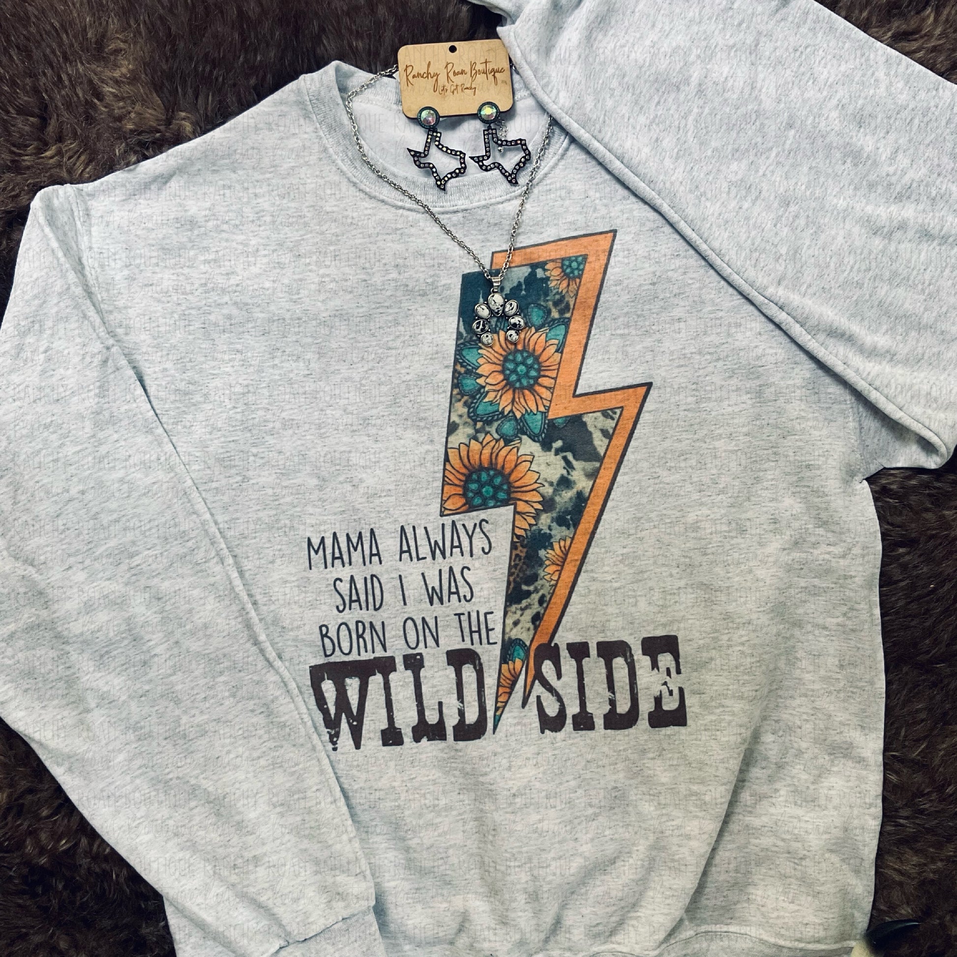 Wild Side Sweatshirt - Ranchy Roan Boutique 