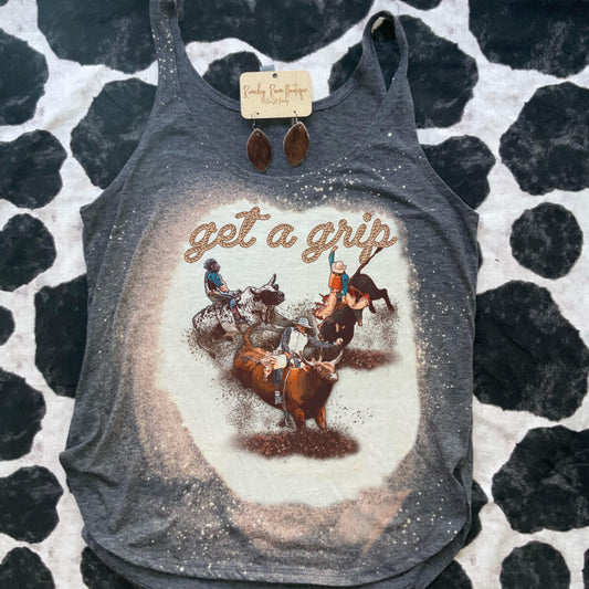 Get a Grip Bull Rider Tank - Ranchy Roan Boutique 