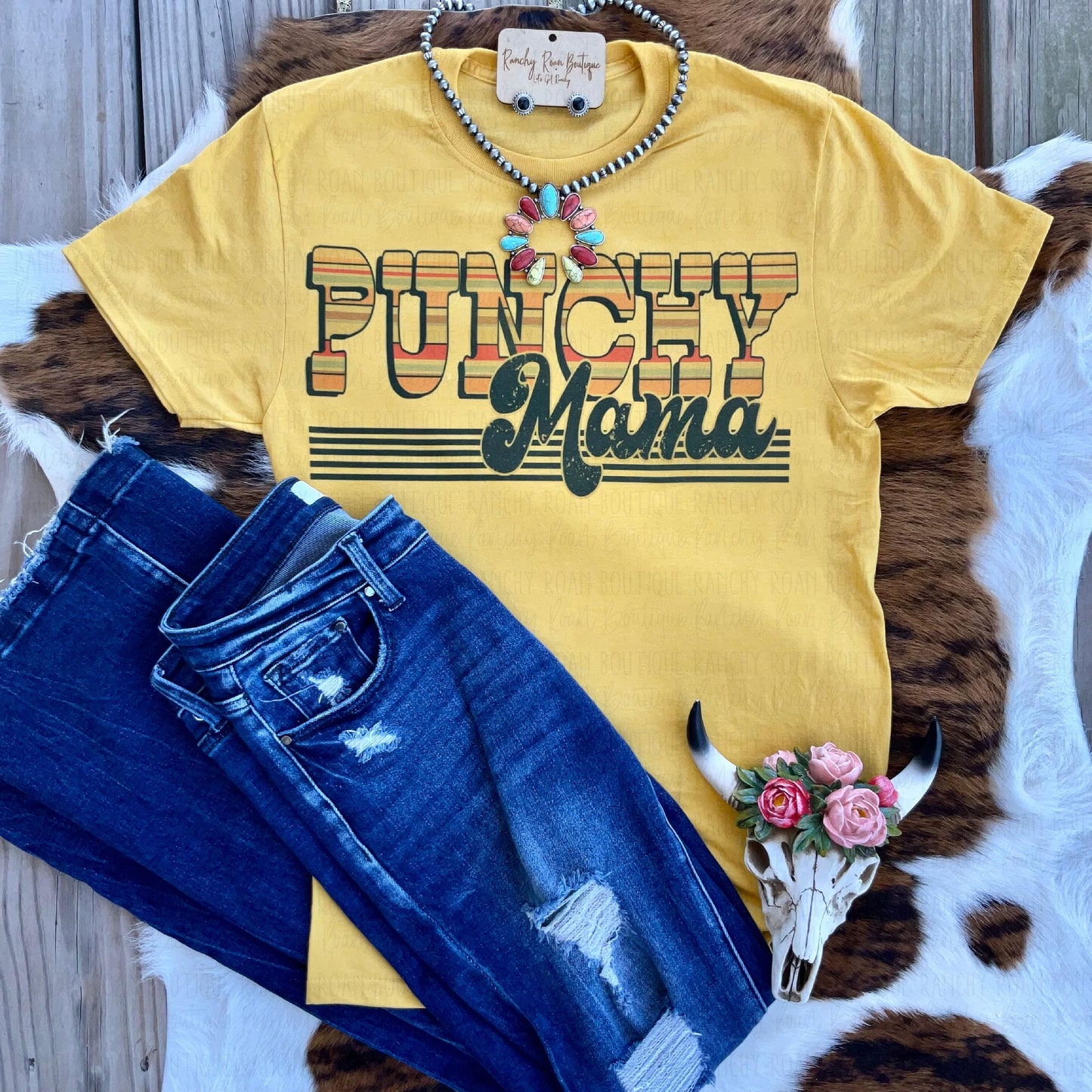 Punchy Mama Serape Tee - Ranchy Roan Boutique 