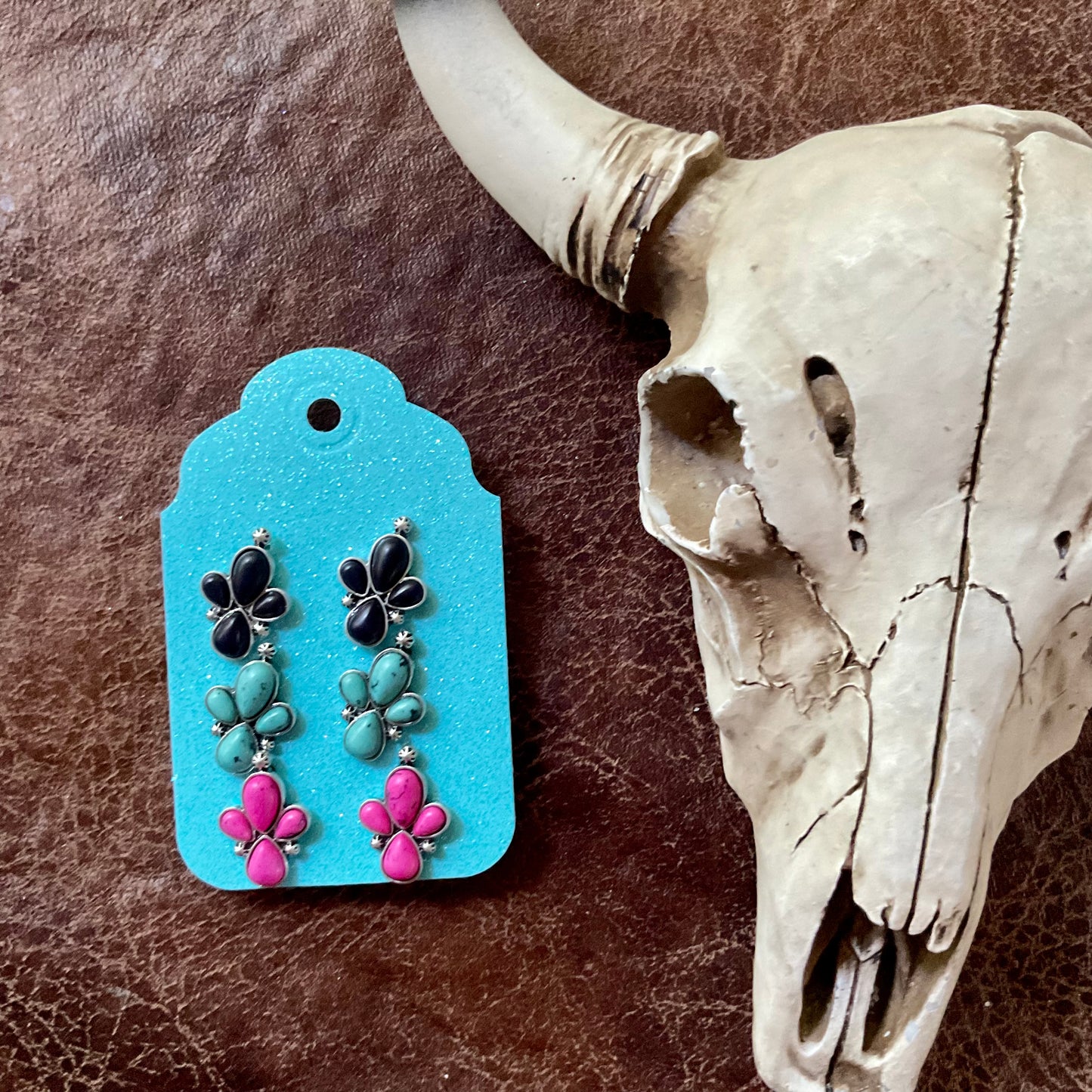 Black Tri Stone Western Studs - Ranchy Roan Boutique 