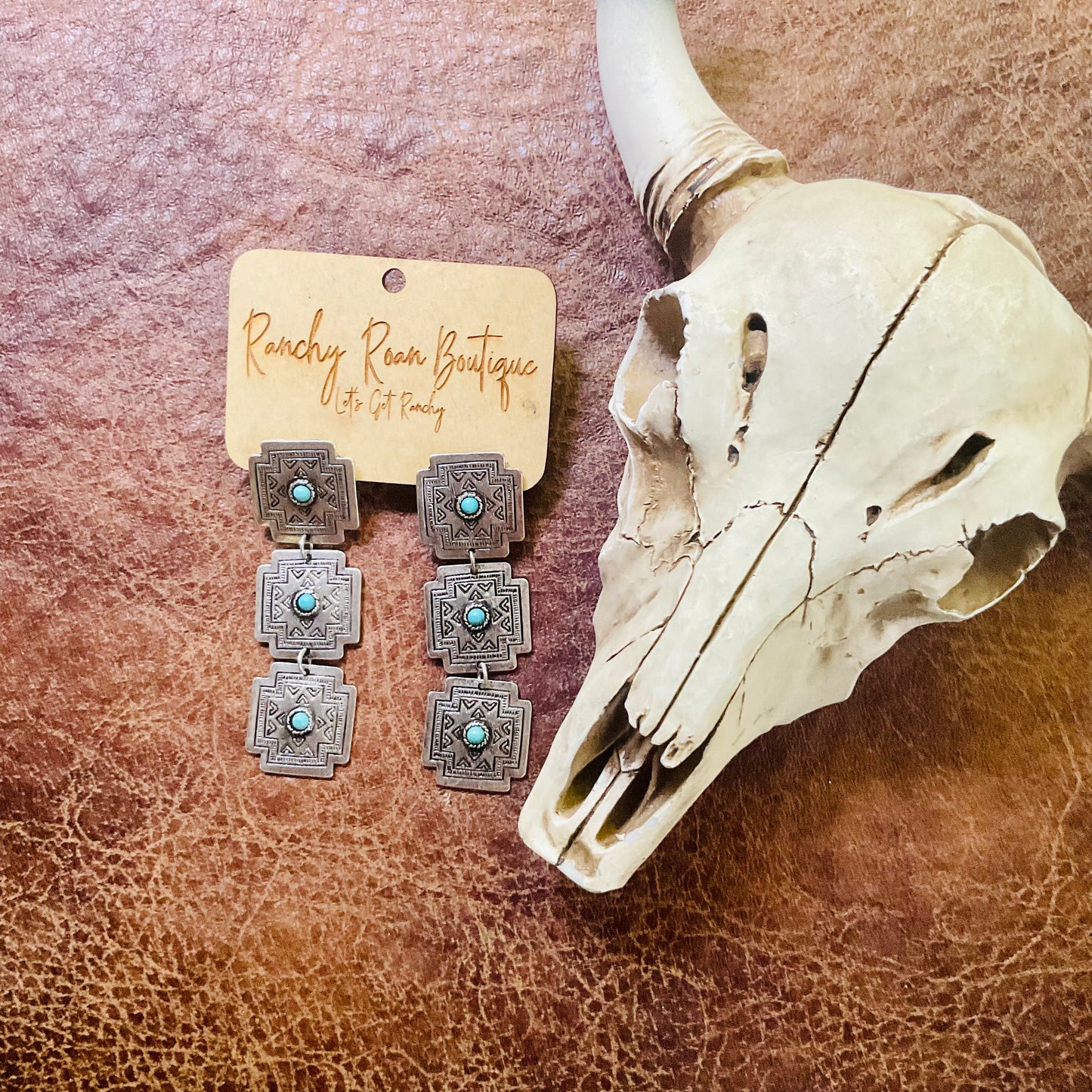 Western Design Stud Earrings - Ranchy Roan Boutique 