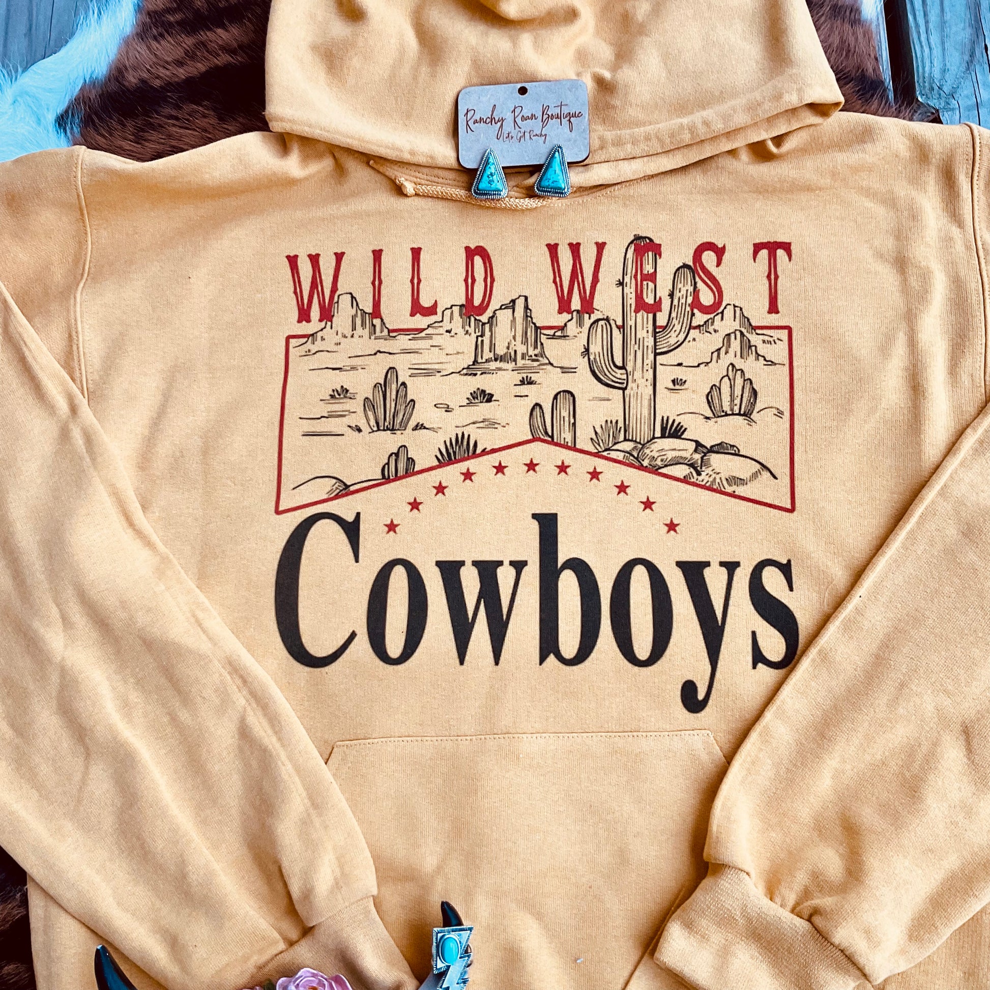 Wild West Cowboy Hoodie - Ranchy Roan Boutique 