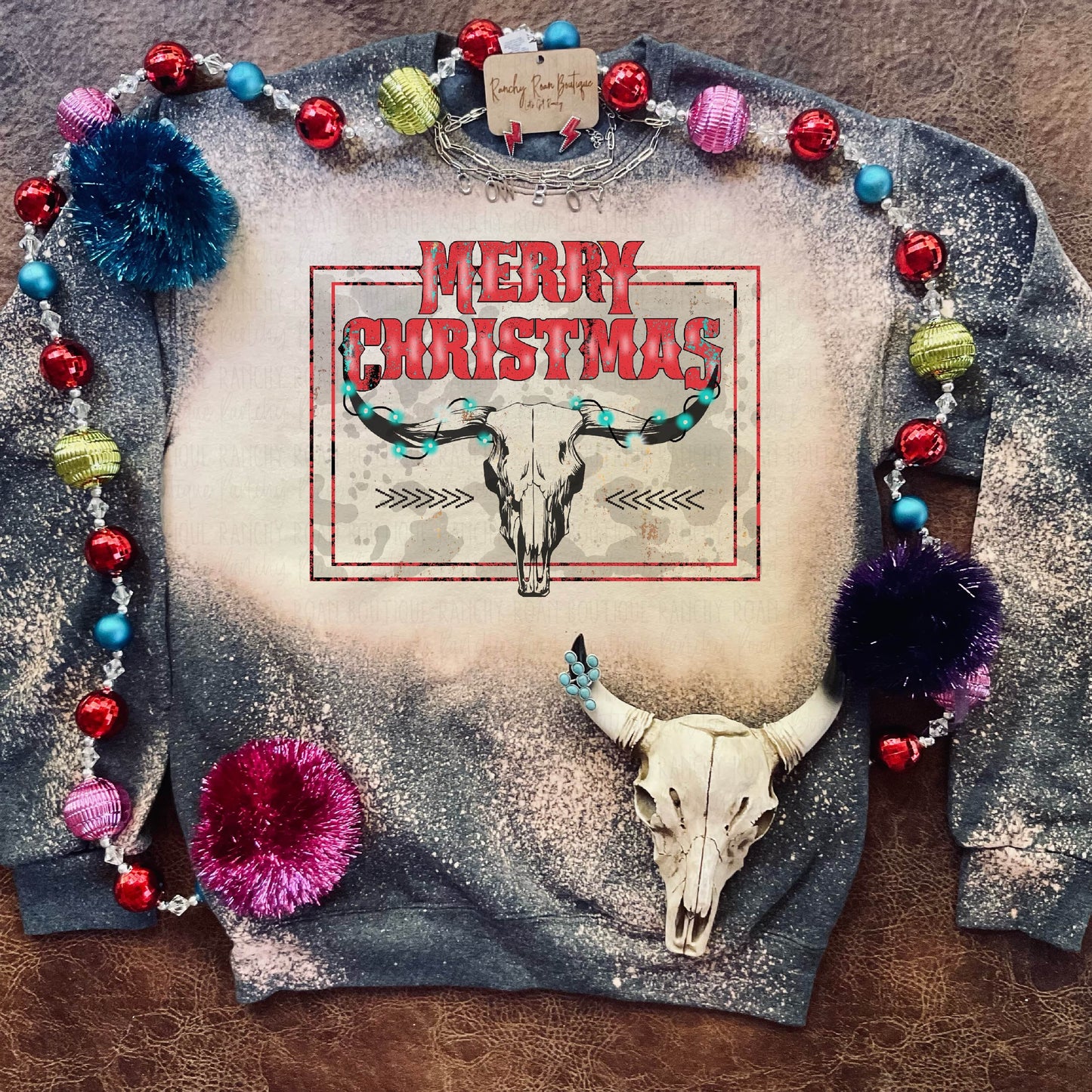 Merry Christmas Steer - Ranchy Roan Boutique 