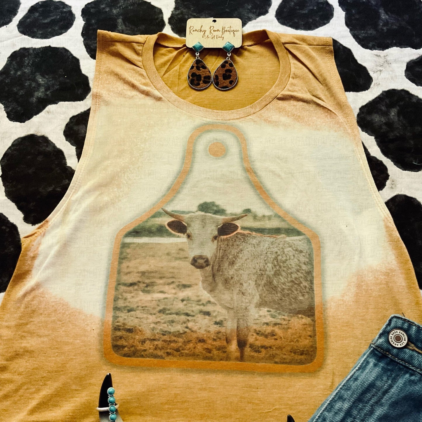 Sunset Longhorn Tank - Ranchy Roan Boutique 