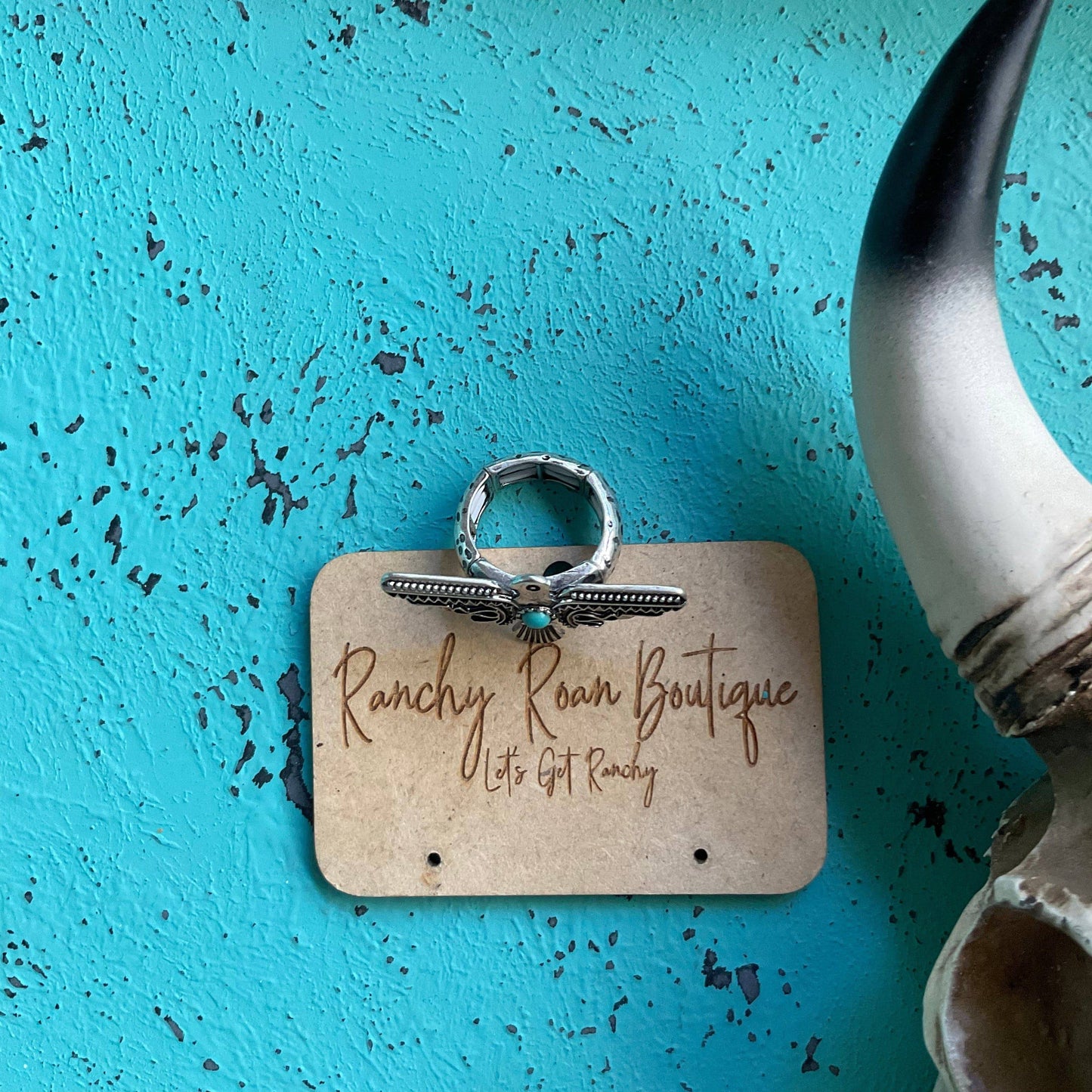 Thunderbird Stone Stretch Ring - Ranchy Roan Boutique 