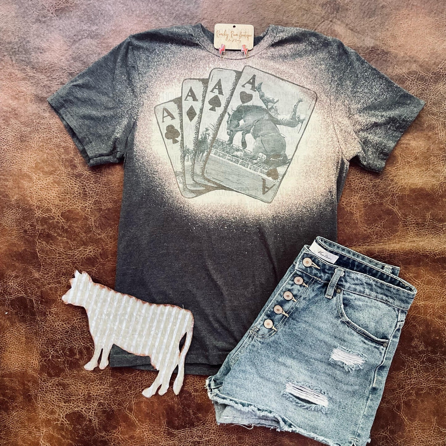 Rodeo Aces Tee - Ranchy Roan Boutique 