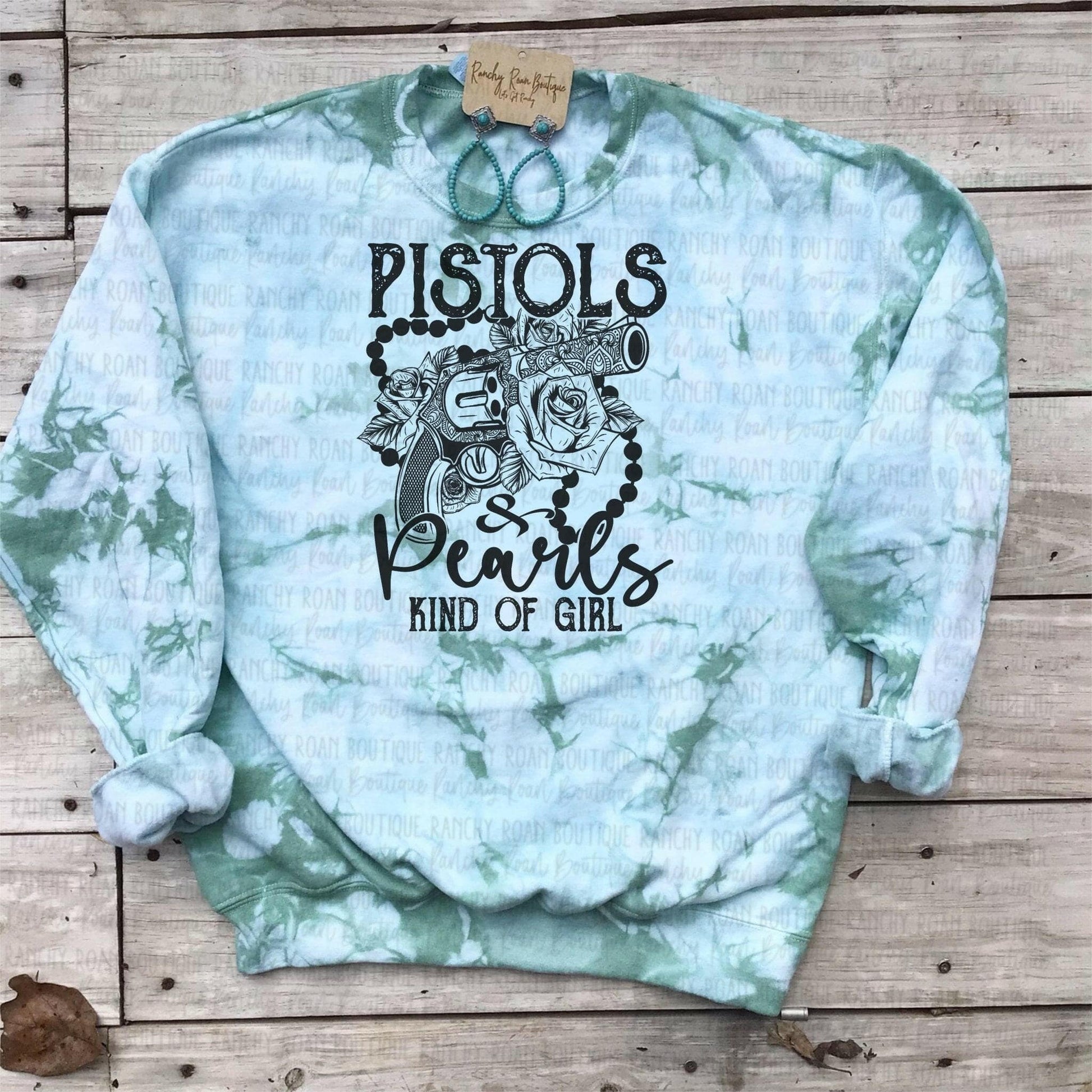 Pistol and Pearls sweatshirt.